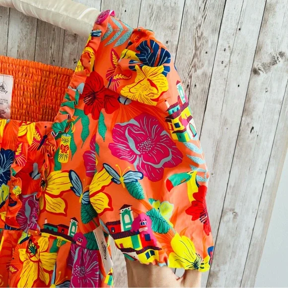 Disney Encanto Tiered Vibrant Floral Mini Dress New Medium - Picture 4 of 6